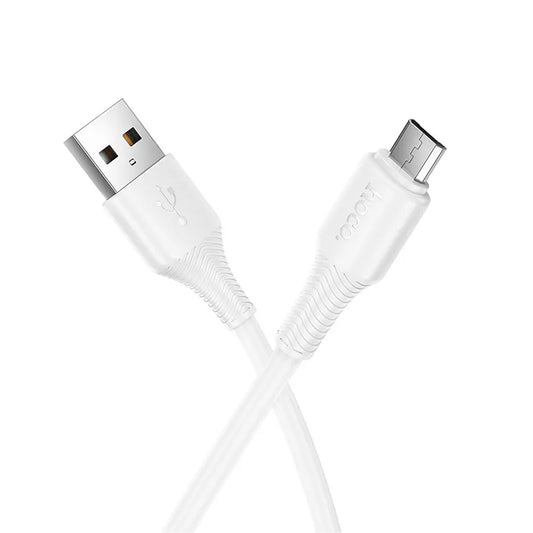 Data- en Oplaadkabel USB-A - microUSB HOCO X120, 18W, 1m, Wit
