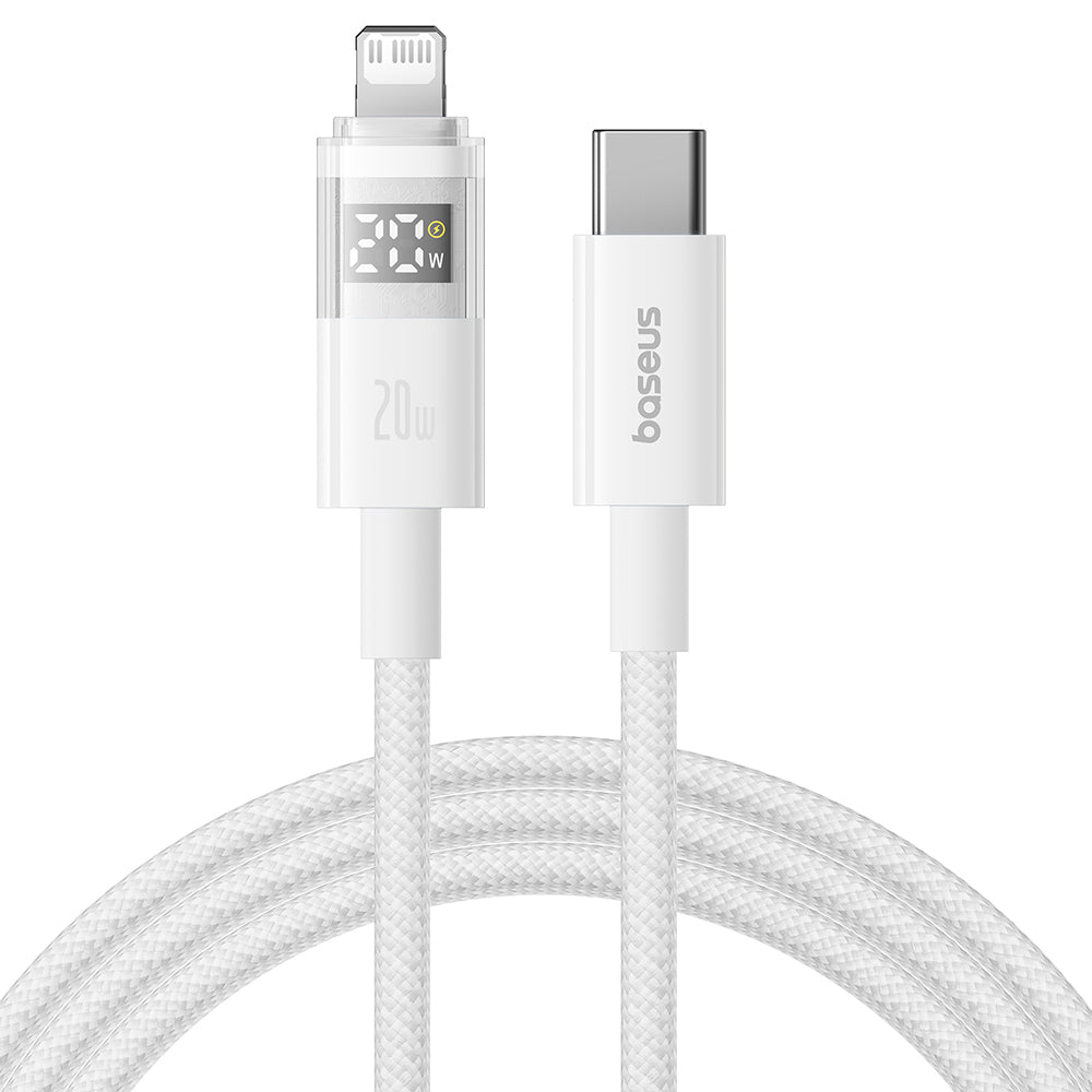 USB-C - USB-C Baseus Display 2 Data- en Oplaadkabel, 100W, 1m, Wit P10382702211-00