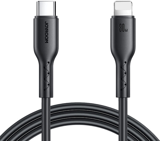 USB-C - Lightning Data en Oplaadkabel Joyroom SA26-CL3, 30W, 1m, Zwart
