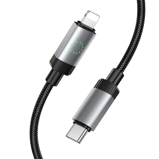 USB-C - Lightning datakabel en oplaadkabel HOCO X117, 27W, 1m, Zwart