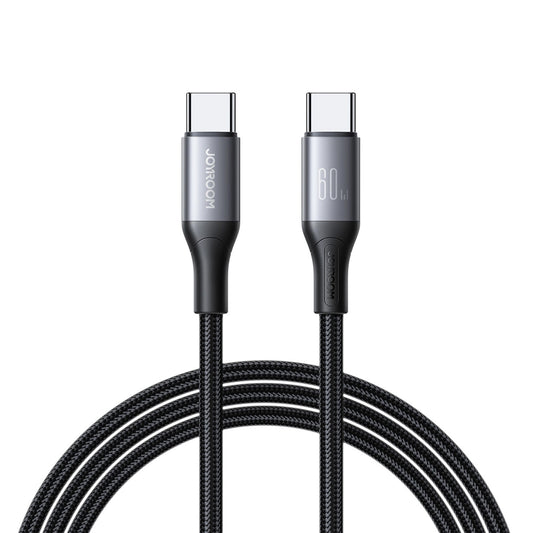 Data- en Oplaadkabel USB-C - USB-C Joyroom S-A28 Flash, 60W, 2m, Zwart