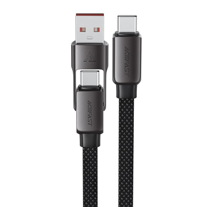 USB-C - USB-A / USB-C Acefast C13-05 Data- en Oplaadkabel, 60W, 0.2m, Zwart