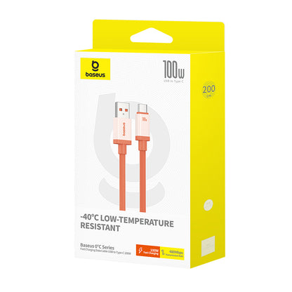Data- en Oplaadkabel USB-A - USB-C Baseus Zero Degree Series, 100W, 2m, Rood