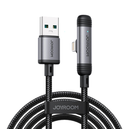 USB-A to Lightning Data and Charging Cable Joyroom S-A56 EnjoyX Angled, 18W, 1.2m, Black