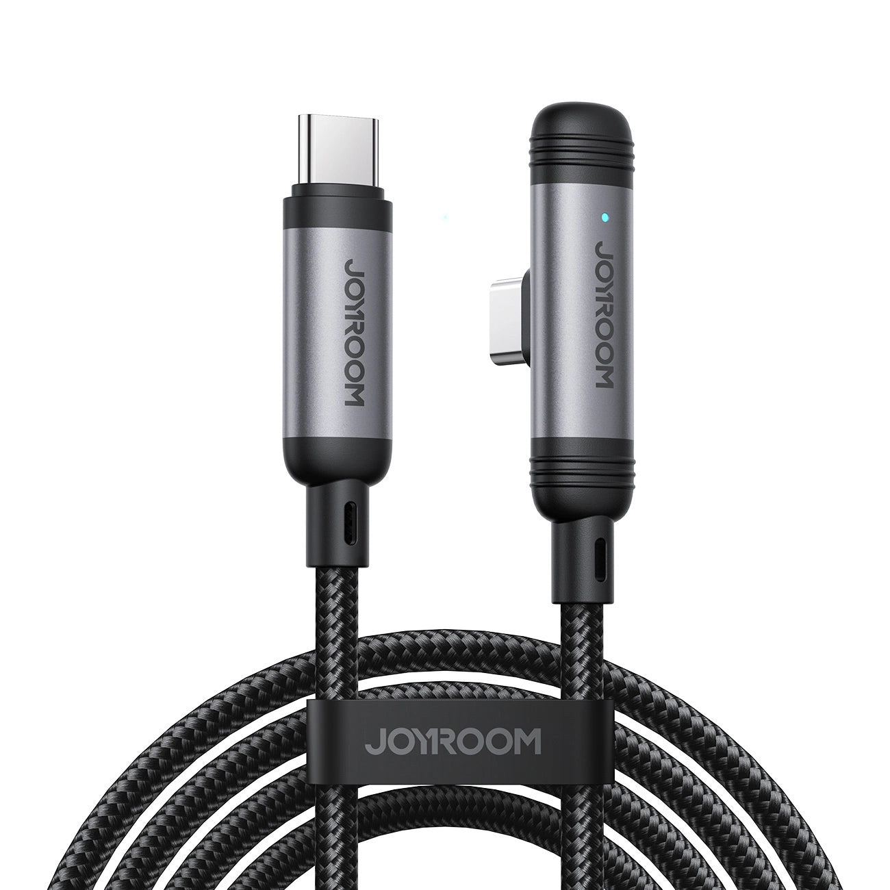 USB-C Data- en Oplaadkabel - USB-C Joyroom S-A56 EnjoyX Angled, 60W, 1.2m, Zwart