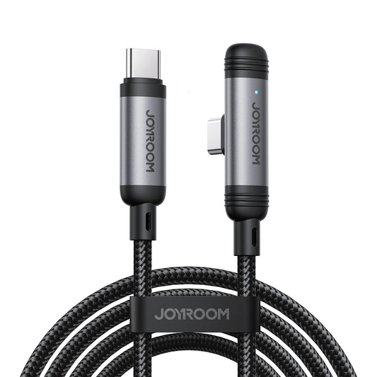 USB-C Data- en Oplaadkabel - USB-C Joyroom S-A56 EnjoyX Angled, 60W, 1.2m, Zwart