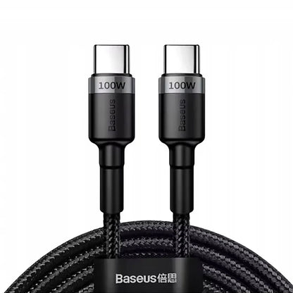 USB-C Data en Oplaadkabel - USB-C Baseus Cafule, 100W, 2m, Grijs CATKLF-BLG1