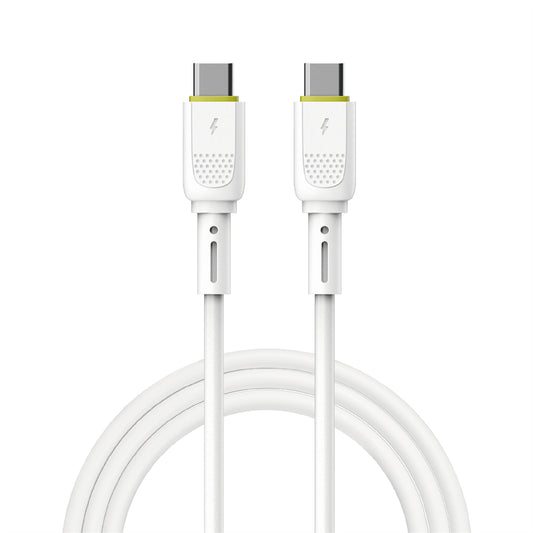 Data- en Oplaadkabel USB-C - USB-C WiWu Wi-C034, 60W, 1.2m, Wit