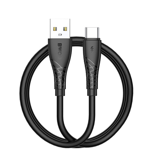 Data- en Oplaadkabel USB-A - USB-C BWOO BO-X318C, 27W, 1m, Zwart