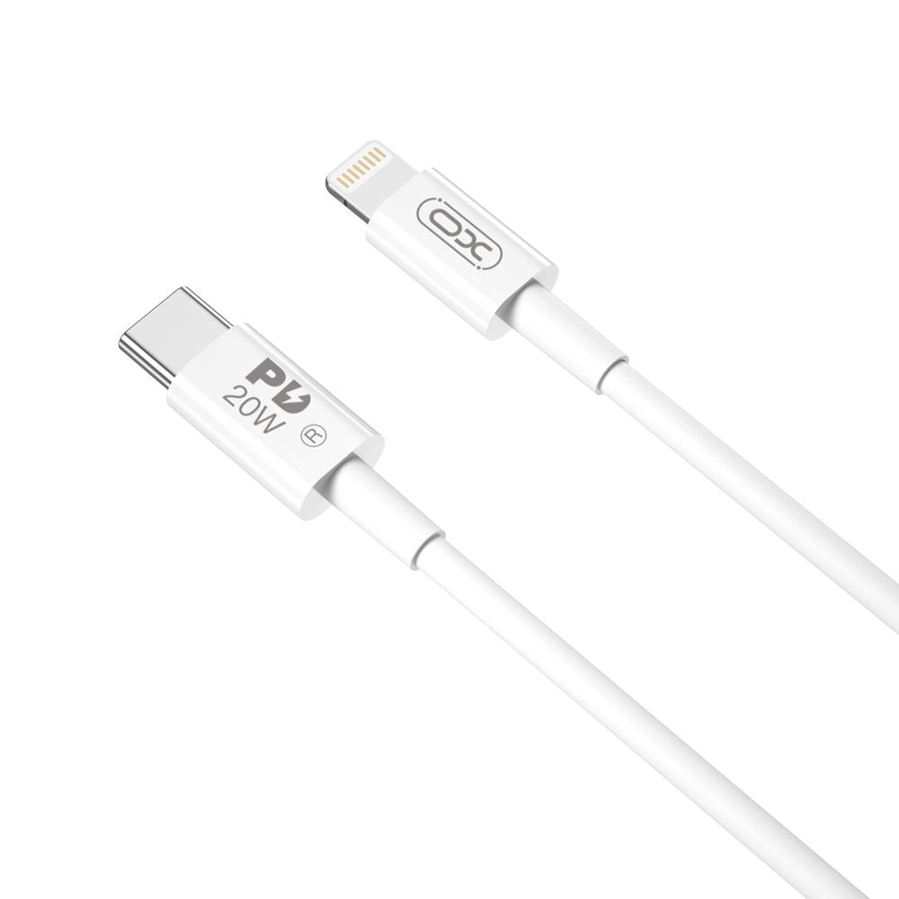 USB-C - Lightning Data en Oplaadkabel XO Design NB-Q189B, 20W, 2m, Wit