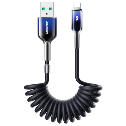Data- en Oplaadkabel USB-A - Lightning Joyroom S-A43 Crystal, 18W, 1.5m, Zwart