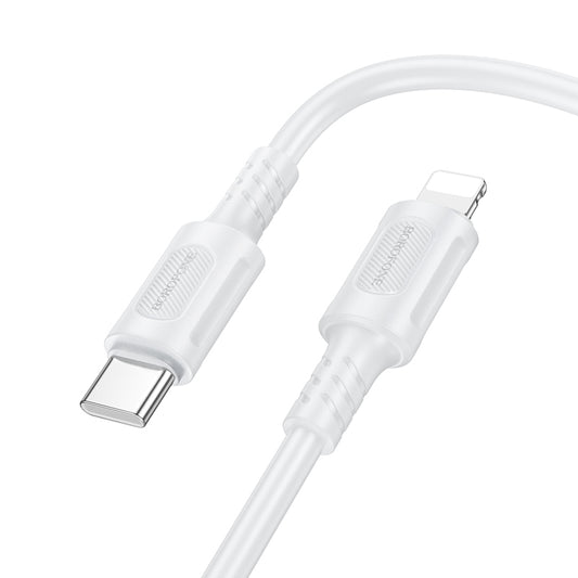 Data- en Oplaadkabel USB-C - Lightning Borofone BX111 Feliz, 27W, 1m, Wit