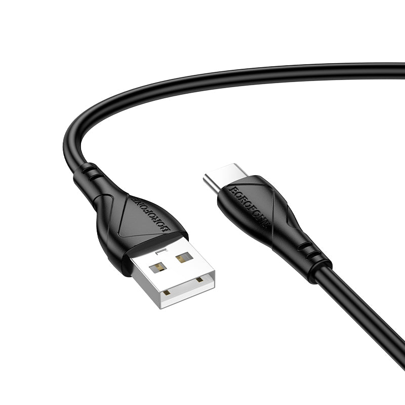 Data- en Oplaadkabel USB-A - USB-C Borofone BX121 Energy, 18W, 1m, Zwart