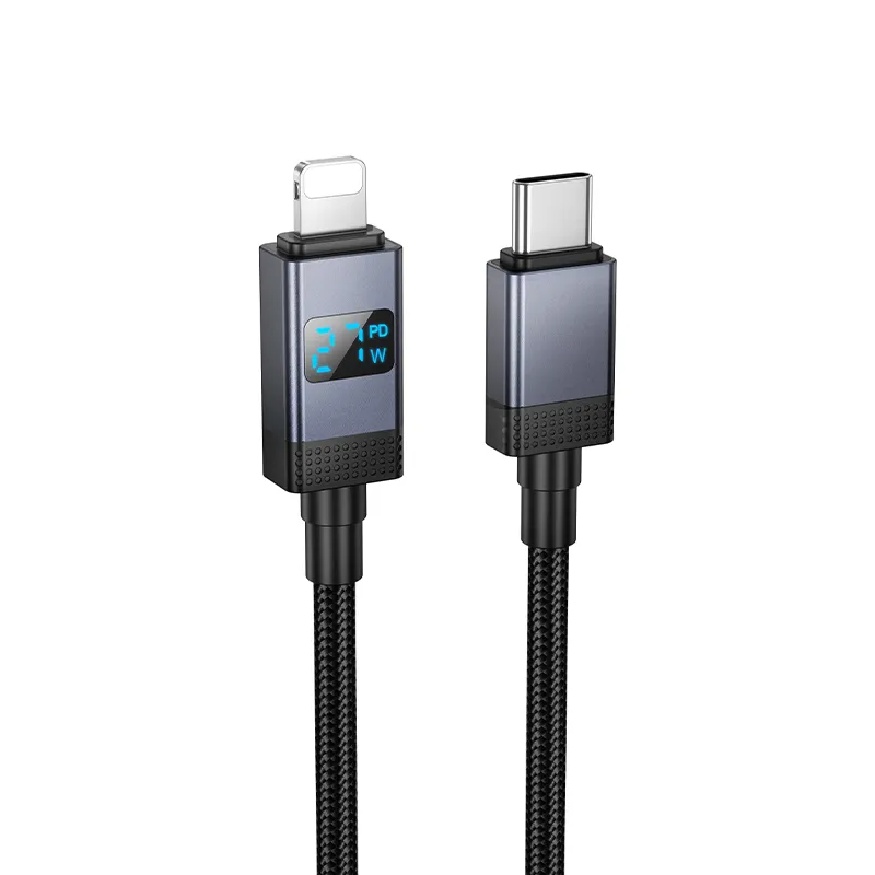 USB-C - Lightning Data- en Oplaadkabel HOCO X118 Display, 27W, 1m, Zwart