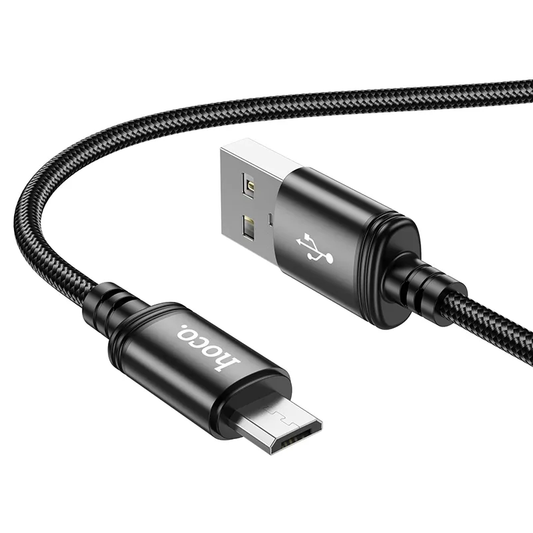 USB-A - microUSB Data- en Oplaadkabel HOCO X89, 18W, 1m, Zwart