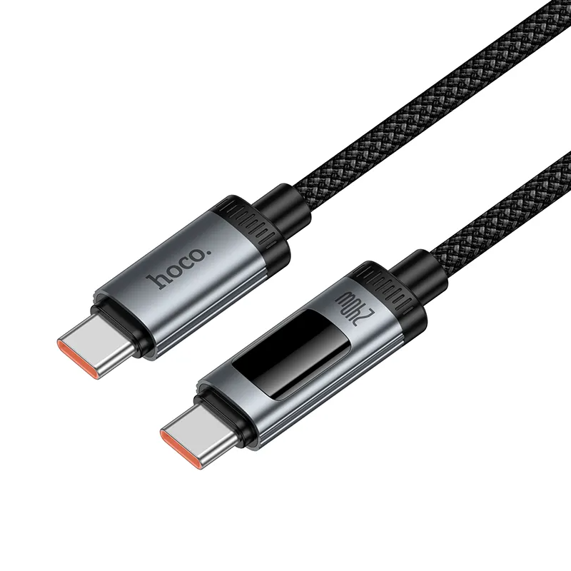 USB-C Data and Charging Cable - USB-C HOCO Display U148, 240W, 1.2m, Black