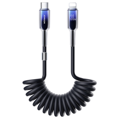 USB-C - Lightning Data- en Oplaadkabel Joyroom S-A43 Crystal, 30W, 1.5m, Zwart