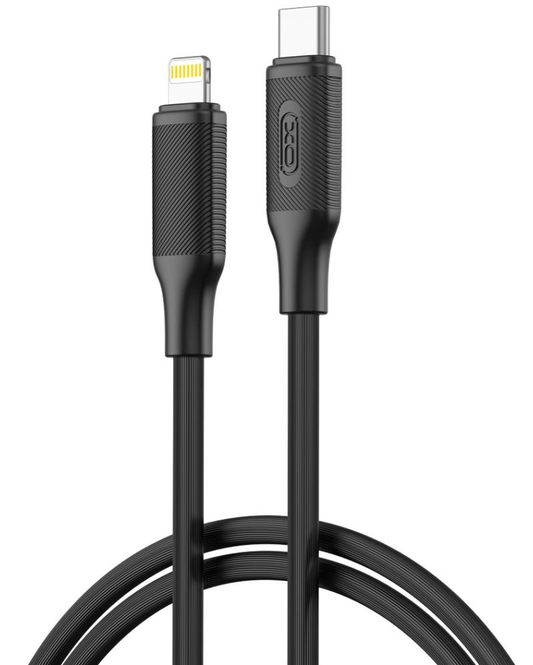 USB-C - Lightning Data en Oplaadkabel XO Design NB-Q265A, 27W, 1m, Zwart
