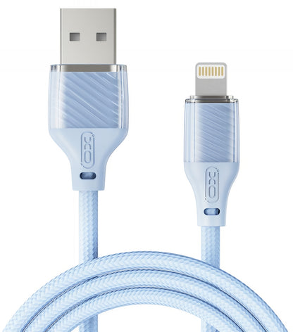 USB-A - Lightning Data en Oplaadkabel XO Design NB291, 18W, 1m, Blauw