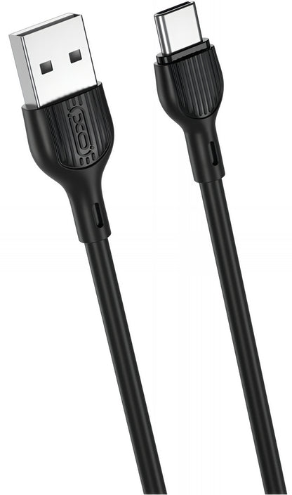 USB-A - USB-C Data- en Oplaadkabel XO Design NB200, 10W, 1m, Zwart