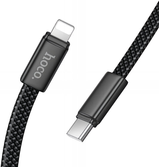 USB-C - Lightning Data- en Oplaadkabel HOCO X125, 30W, 1m, Zwart