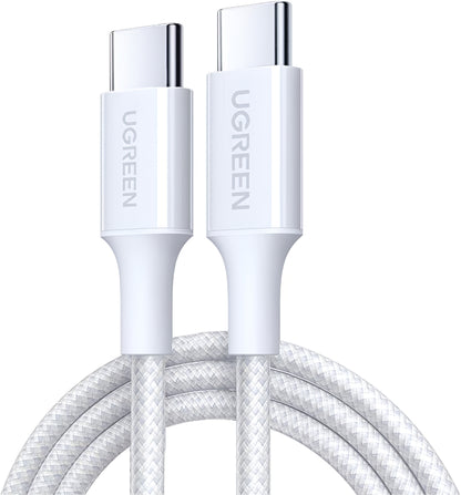 USB-C Data- en Oplaadkabel - USB-C UGREEN L501, 60W, 2m, Wit