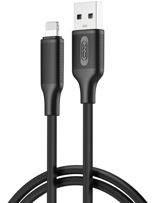 USB-A - Lightning Data en Oplaadkabel XO Design NB265, 18W, 1m, Zwart