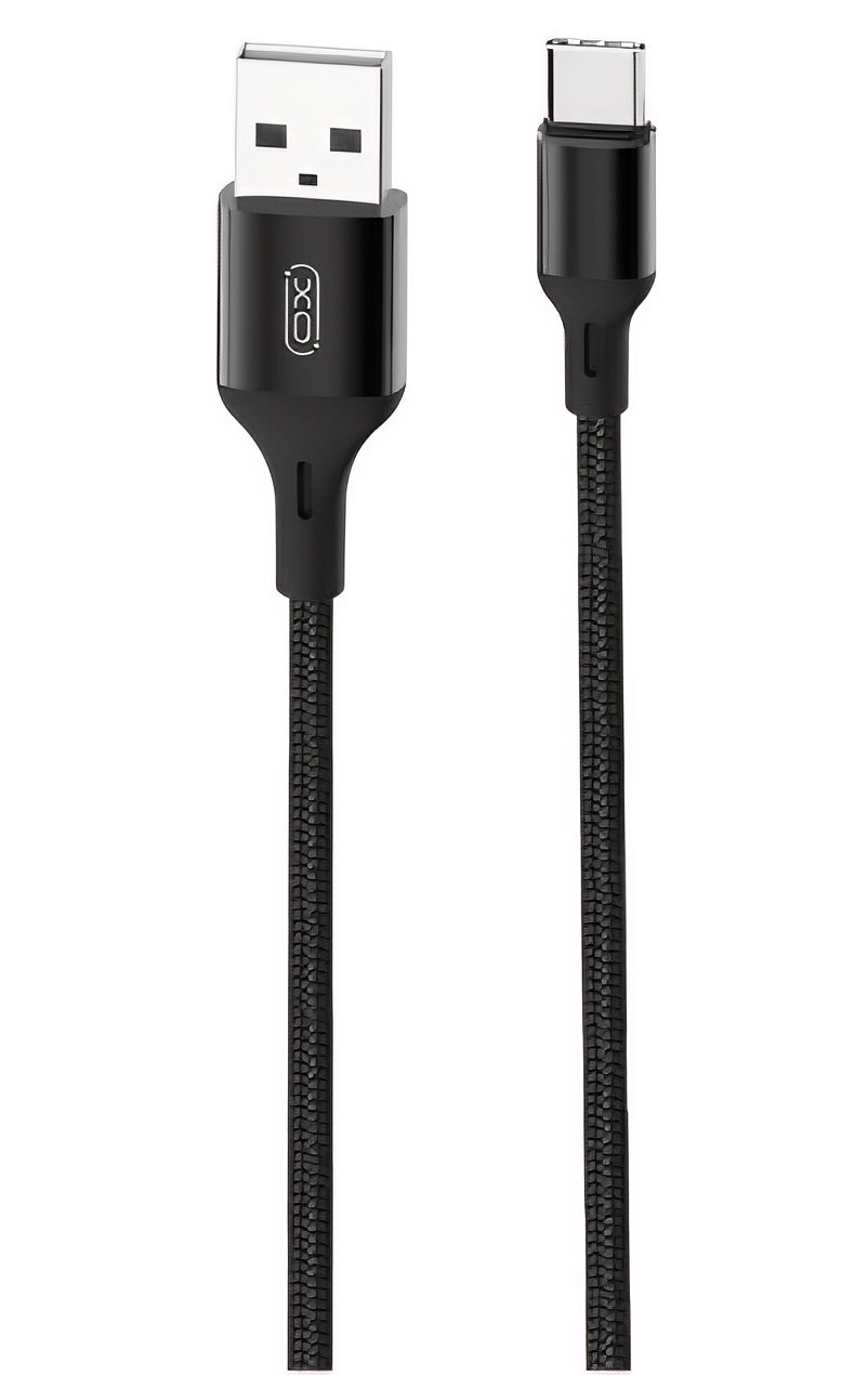 Data- en Oplaadkabel USB-A - USB-C XO Design NB143, 18W, 2m, Zwart