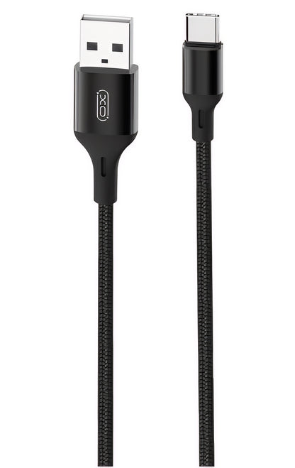 Data- en Oplaadkabel USB-A - USB-C XO Design NB143, 18W, 2m, Zwart