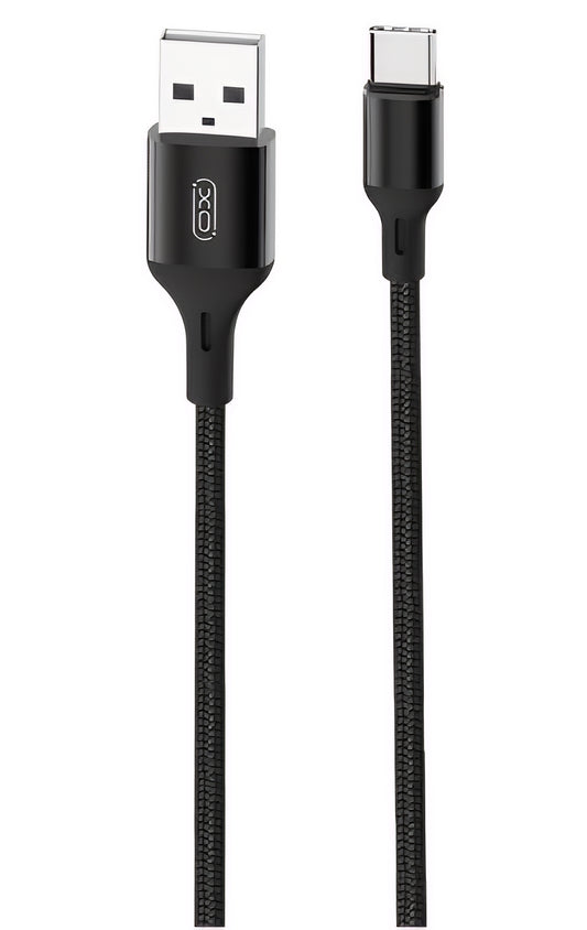 Data- en Oplaadkabel USB-A - USB-C XO Design NB143, 18W, 2m, Zwart