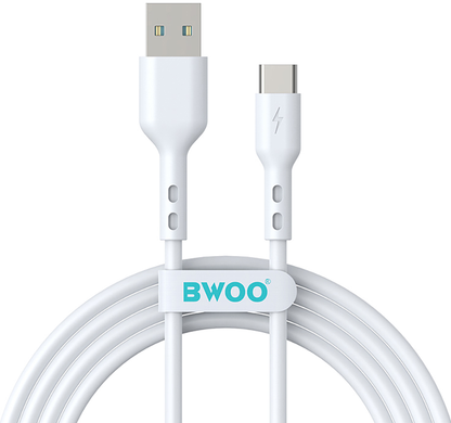Data- en Oplaadkabel USB-A - USB-C BWOO X172C, 60W, 1m, Wit