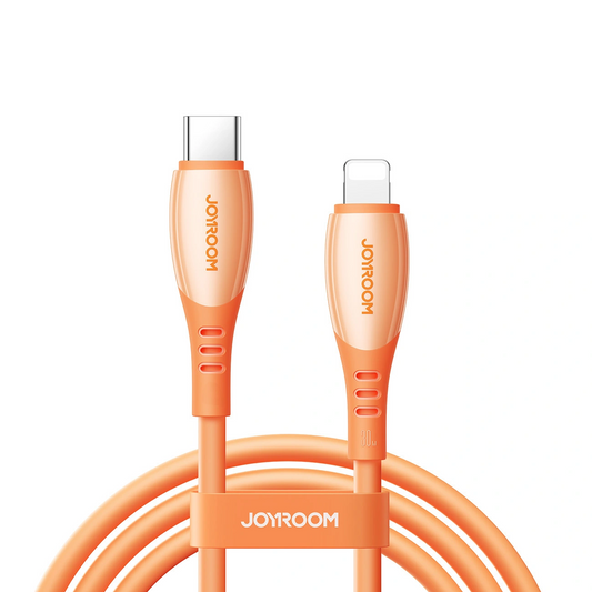 Data- en Oplaadkabel USB-C - Lightning Joyroom S-A59 Vibrant, 30W, 1.2m, Oranje