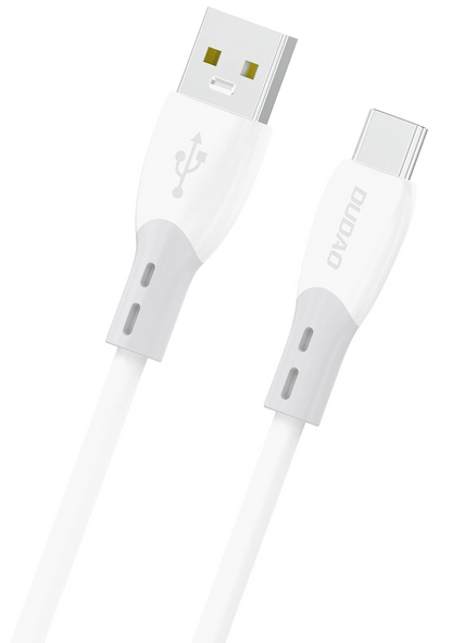 USB-A - USB-C Dudao L25ST Data- en Oplaadkabel, 100W, 1m, Wit