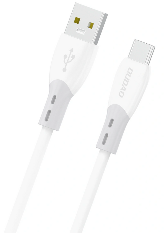 USB-A - USB-C Dudao L25ST Data- en Oplaadkabel, 100W, 1m, Wit