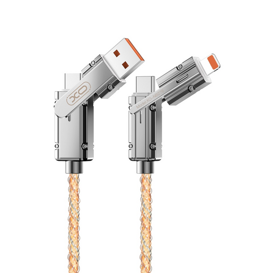 Data- en Oplaadkabel USB-C / USB-A - USB-C / Lightning XO Design NB276, 60W, 1m, Gri