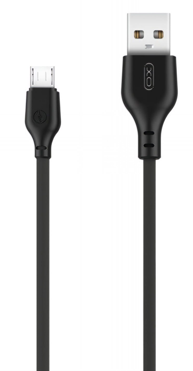 USB-A - microUSB Data- en Oplaadkabel XO Design NB103, 18W, 2m, Zwart
