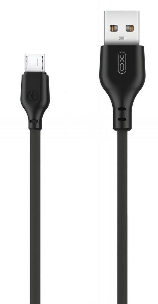 USB-A - microUSB Data- en Oplaadkabel XO Design NB103, 18W, 2m, Zwart