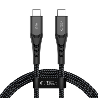 USB-C Data- en Oplaadkabel - USB-C Tech-Protect UB11T Ultraboost, 100W, 1m, Zwart