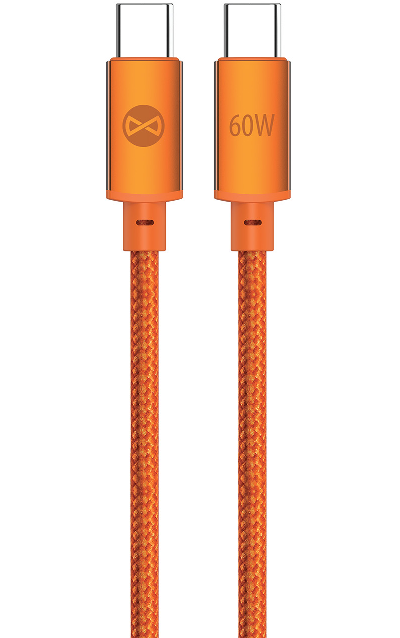 USB-C Data- en Oplaadkabel - USB-C Forever Saffron, 60W, 1m, Oranje