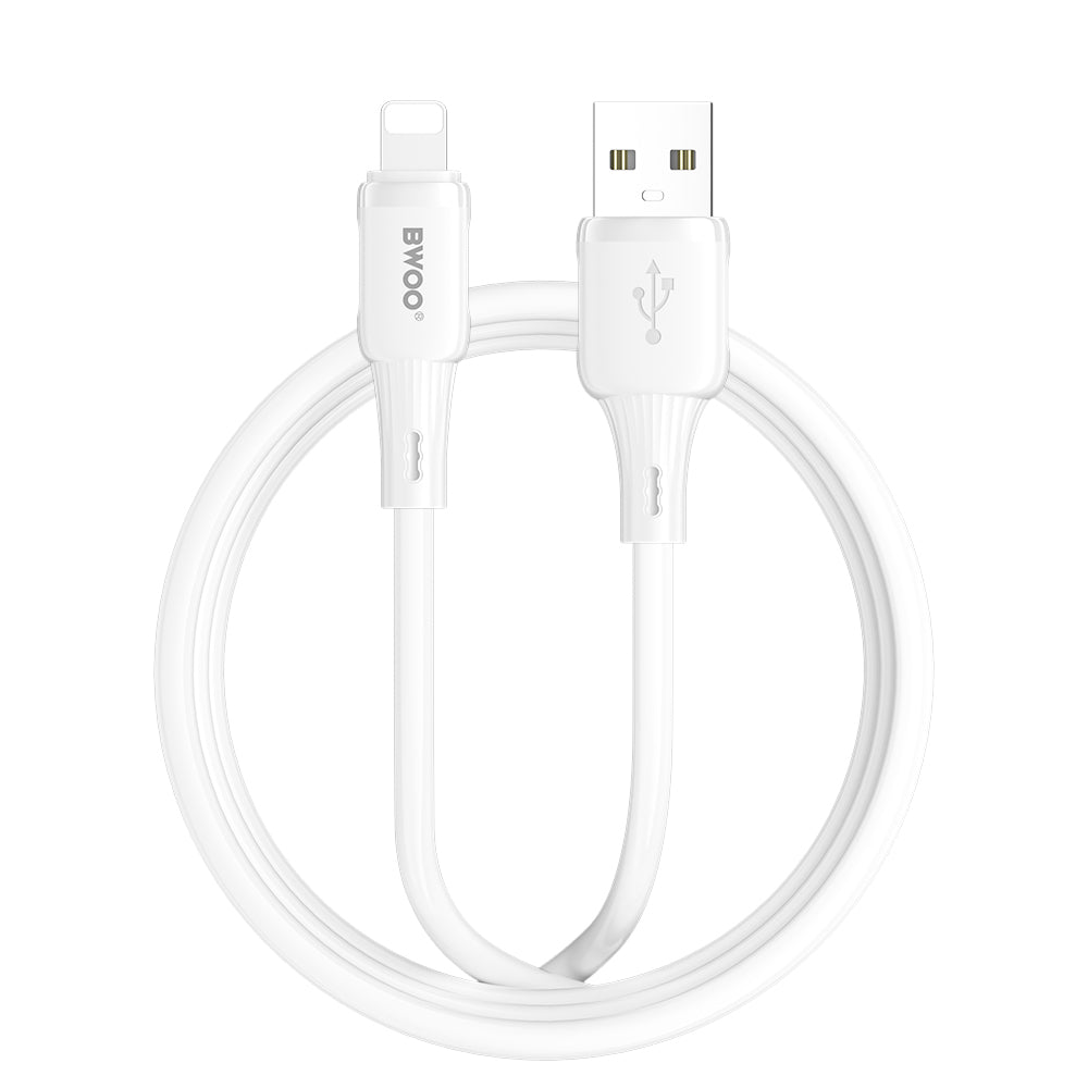 USB-A naar Lightning Data- en Oplaadkabel BWOO X329L, 15W, 1m, Wit