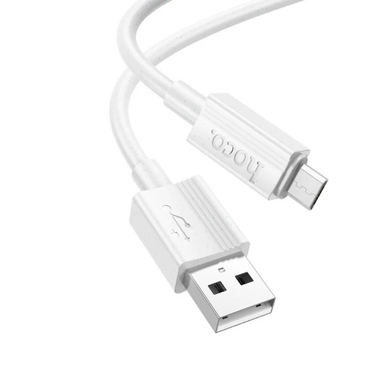 USB-A - microUSB HOCO X107 datakabel en oplaadkabel, 18W, 1m, wit