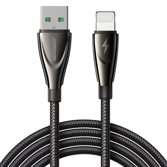 USB-A - Lightning Data- en Oplaadkabel Joyroom SA31-AL3, 18W, 1,2m, Zwart