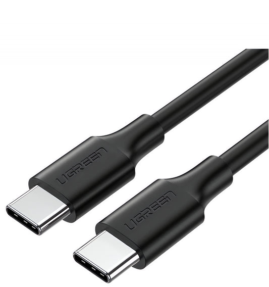USB-C Data- en Oplaadkabel - USB-C UGREEN US286, 60W, 0,5m, Zwart