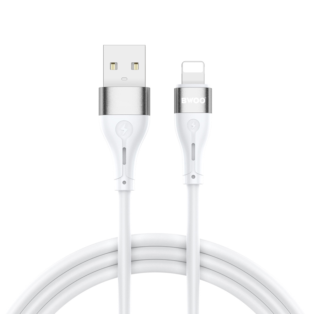 USB-A - Lightning Data- en Oplaadkabel BWOO X280L, 15W, 1m, Wit