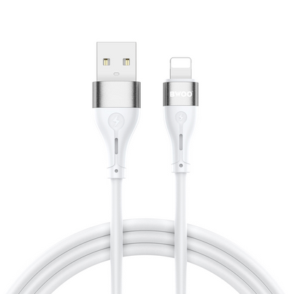 USB-A - Lightning Data- en Oplaadkabel BWOO X280L, 15W, 1m, Wit