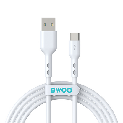 USB-A - USB-C Data- en Oplaadkabel BWOO BO-X172C-2M, 15W, 2m, Wit