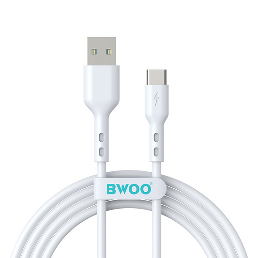 USB-A - USB-C Data- en Oplaadkabel BWOO BO-X172C-2M, 15W, 2m, Wit