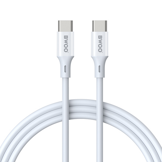 USB-C Data- en Oplaadkabel - USB-C BWOO BO-X283CC-2M, 60W, 2m, Wit
