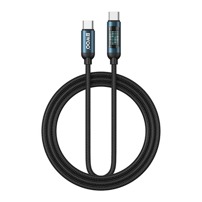USB-C Data- en Oplaadkabel - USB-C BWOO BO-X304 Led, 60W, 1m, Zwart