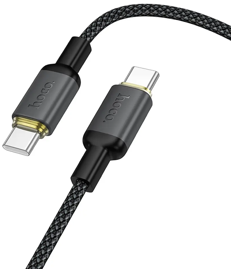 USB-C Data- en Oplaadkabel - USB-C HOCO X128 Benefit, 60W, 1m, Zwart